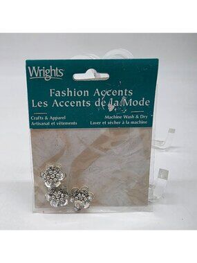 Wrights Fashion Accents Silver Flower Bead/Sequin Embellishments